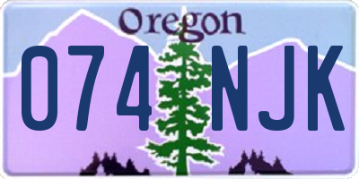 OR license plate 074NJK