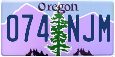 OR license plate 074NJM