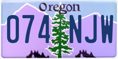 OR license plate 074NJW