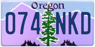 OR license plate 074NKD