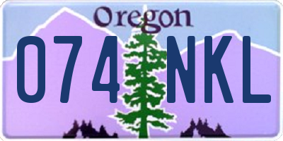 OR license plate 074NKL
