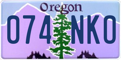 OR license plate 074NKO