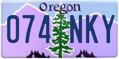OR license plate 074NKY
