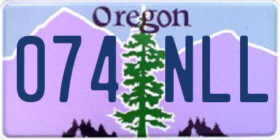 OR license plate 074NLL