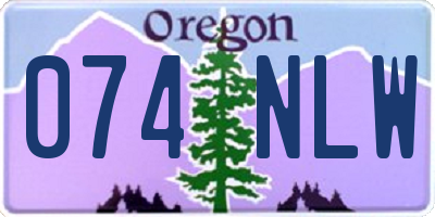 OR license plate 074NLW