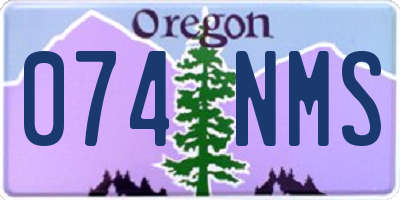 OR license plate 074NMS