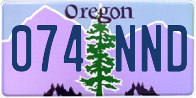 OR license plate 074NND