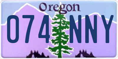 OR license plate 074NNY