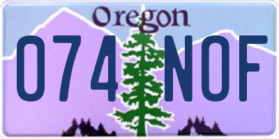 OR license plate 074NOF