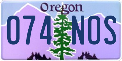 OR license plate 074NOS