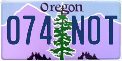 OR license plate 074NOT