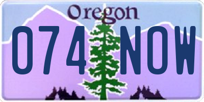 OR license plate 074NOW