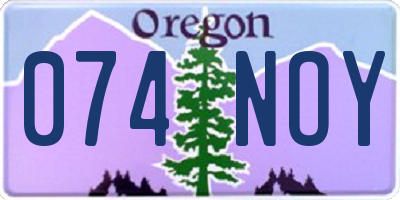OR license plate 074NOY