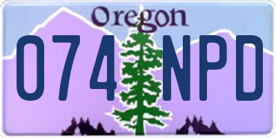 OR license plate 074NPD