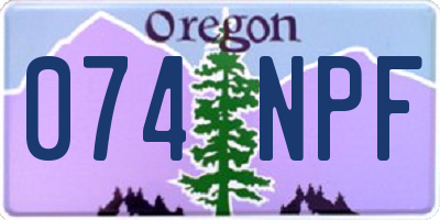 OR license plate 074NPF