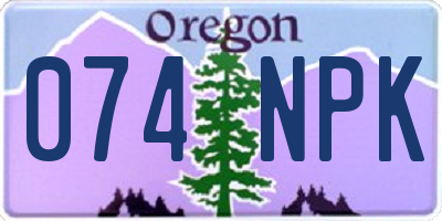OR license plate 074NPK