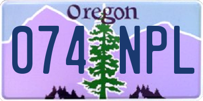 OR license plate 074NPL