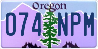OR license plate 074NPM