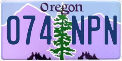 OR license plate 074NPN