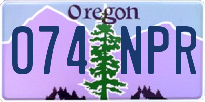 OR license plate 074NPR