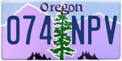 OR license plate 074NPV