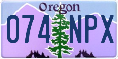 OR license plate 074NPX