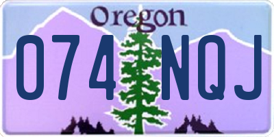 OR license plate 074NQJ