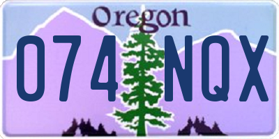 OR license plate 074NQX