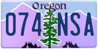 OR license plate 074NSA