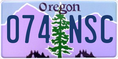 OR license plate 074NSC