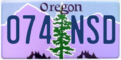 OR license plate 074NSD