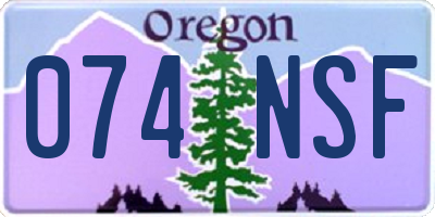 OR license plate 074NSF