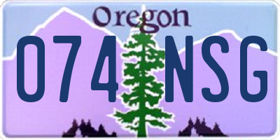 OR license plate 074NSG