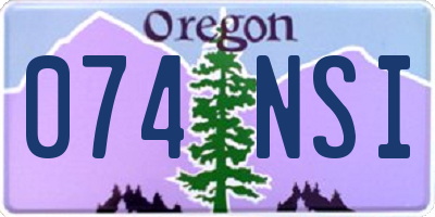 OR license plate 074NSI