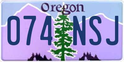 OR license plate 074NSJ