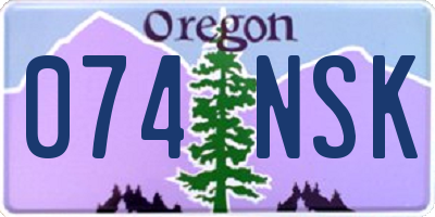 OR license plate 074NSK