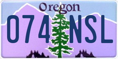 OR license plate 074NSL