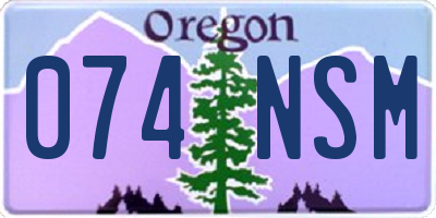 OR license plate 074NSM