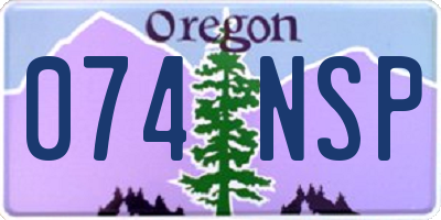 OR license plate 074NSP