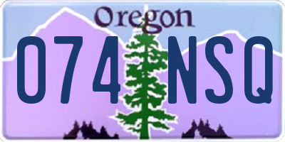 OR license plate 074NSQ