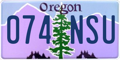 OR license plate 074NSU
