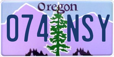 OR license plate 074NSY