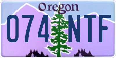 OR license plate 074NTF