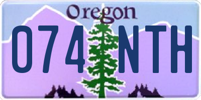 OR license plate 074NTH