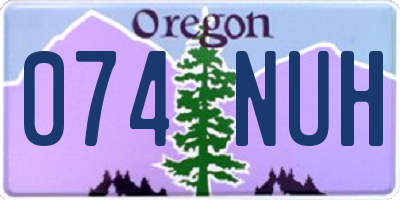 OR license plate 074NUH
