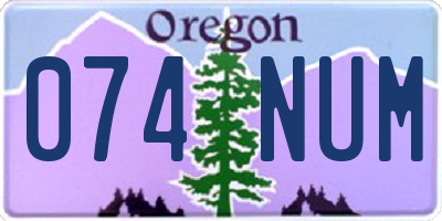 OR license plate 074NUM