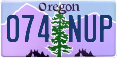 OR license plate 074NUP