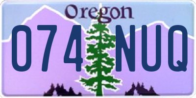 OR license plate 074NUQ