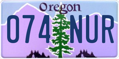 OR license plate 074NUR