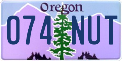OR license plate 074NUT